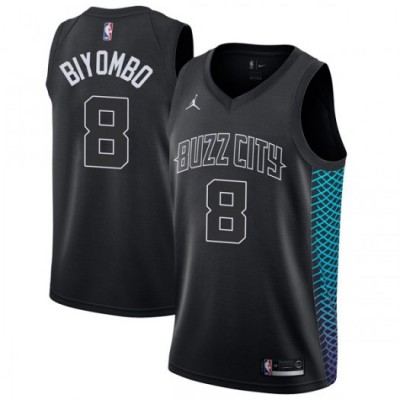 Nike Charlotte Hornets #8 Bismack Biyombo Black Youth NBA Jordan Swingman City Edition Jersey